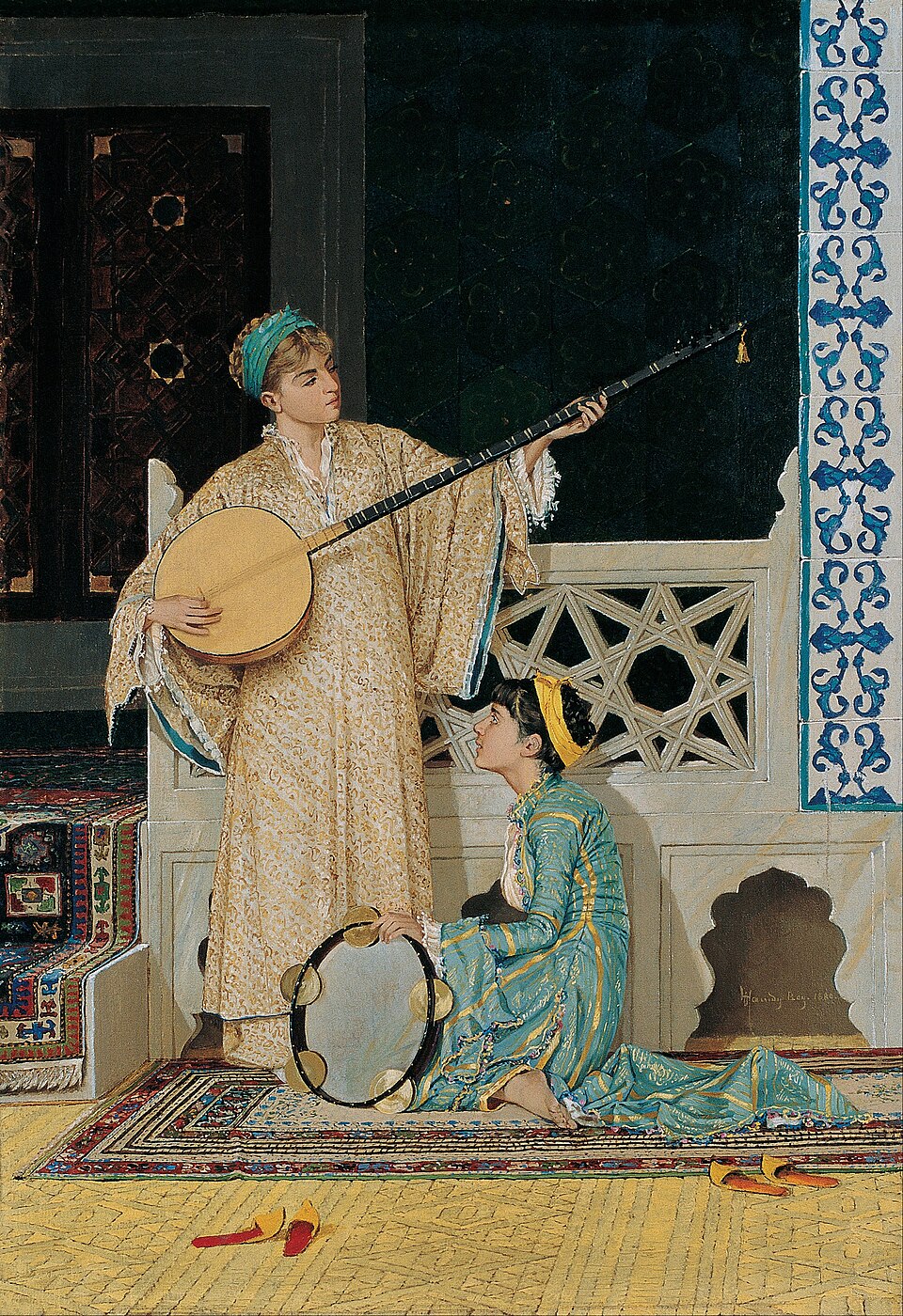 Two Musician Girls — Osman Hamdi Bey, 1880